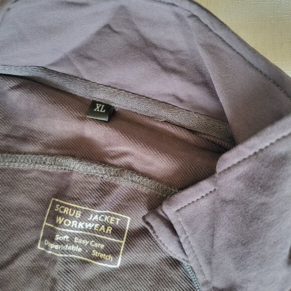 Cozyfit Scrub Jacket with Zipper and Collar - Size XL - Dark Grey - Picture 4 of 4
